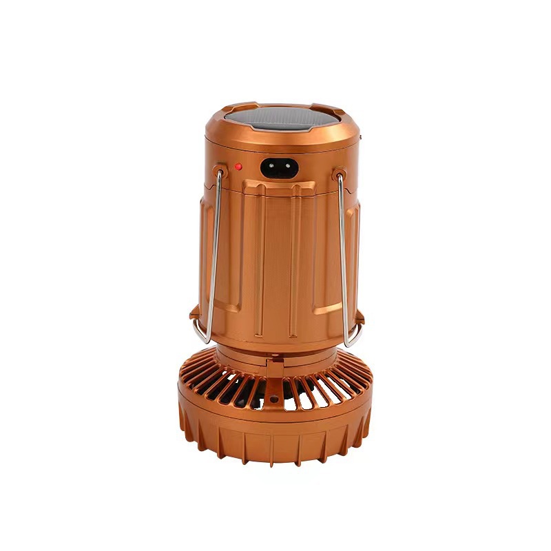 Đèn Pin Camping 3 in 1 mang đi Du Lịch Đi Câu Cá Cắm Trại Picnic Sạc Năng Lượng Mặt Trời Có Quạt Kiêm Sạc Dự Phòng
