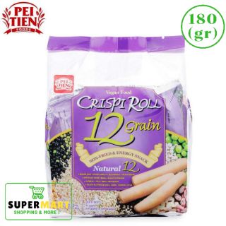 Bánh ngũ cốc Crispi Roll PIE TIEN 180 gram vị khoai môn - Bánh dinh dưỡng 12 loại ngũ cốc.