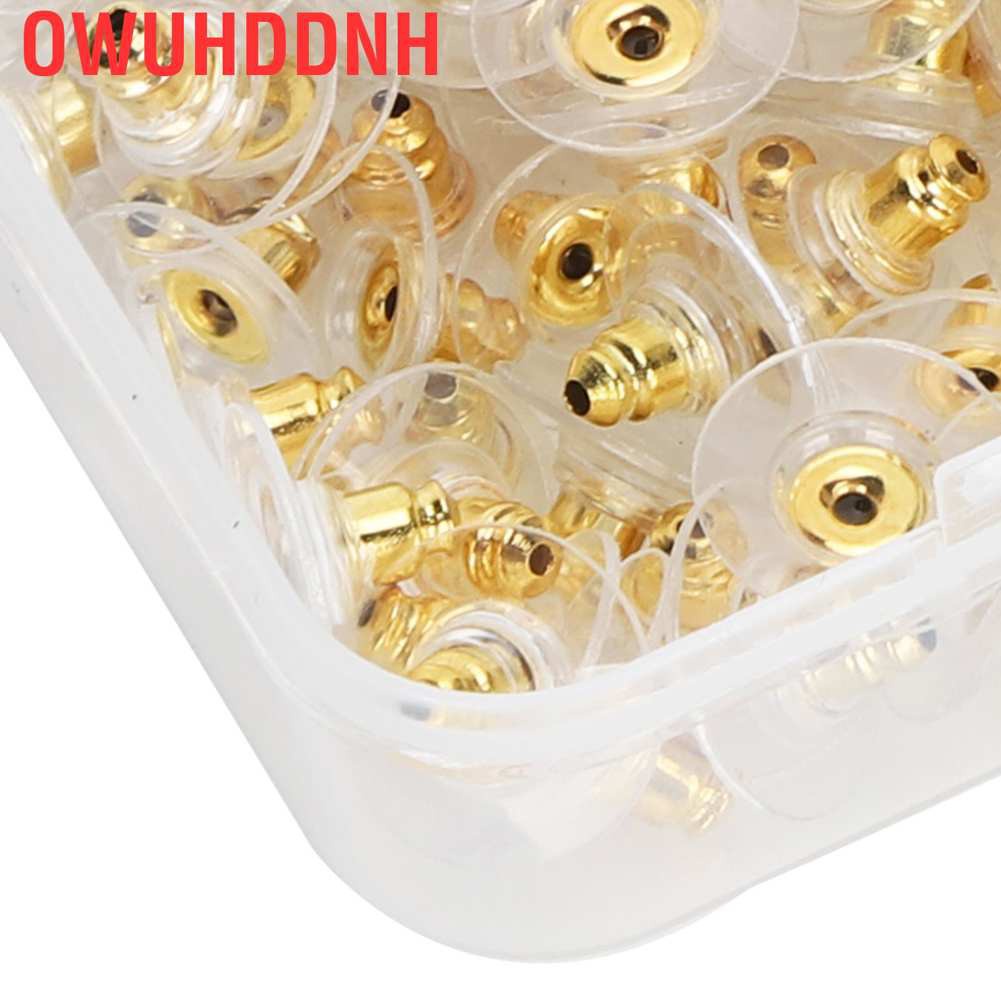 Owuhddnh 100Pcs Earring Backs Post Backings Stopper Replacement Stud Secure Hook