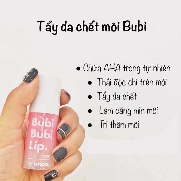 Tẩy Tế Bào Chết Sủi Bọt Cho Môi, Lành Tính, Siêu Mềm Môi Unpa Bubi Bubi Bubble Lip Scrub 10ml