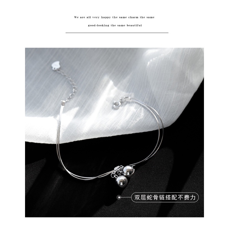 Vòng Đeo Tay Hai Lớp Gắn Chuông Nhỏ Phong Cách Mới  Dễ Phối Đồ Cho Nữ