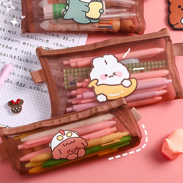 Túi Đựng Bút Chì Sức Chứa Lớn Họa Tiết Hoạt Hình Sáng Tạo