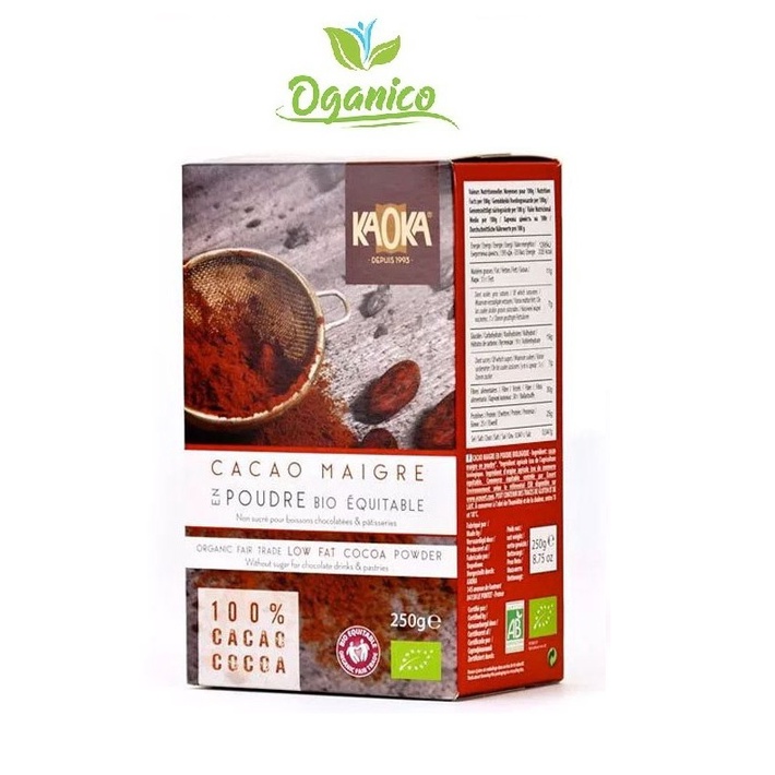 CaCao Nguyên Chất / ORGANIC / CaCao Nguyên Chất Hữu Cơ Tách Bơ Kaoka 250 gr, Nhập Khẩu Pháp