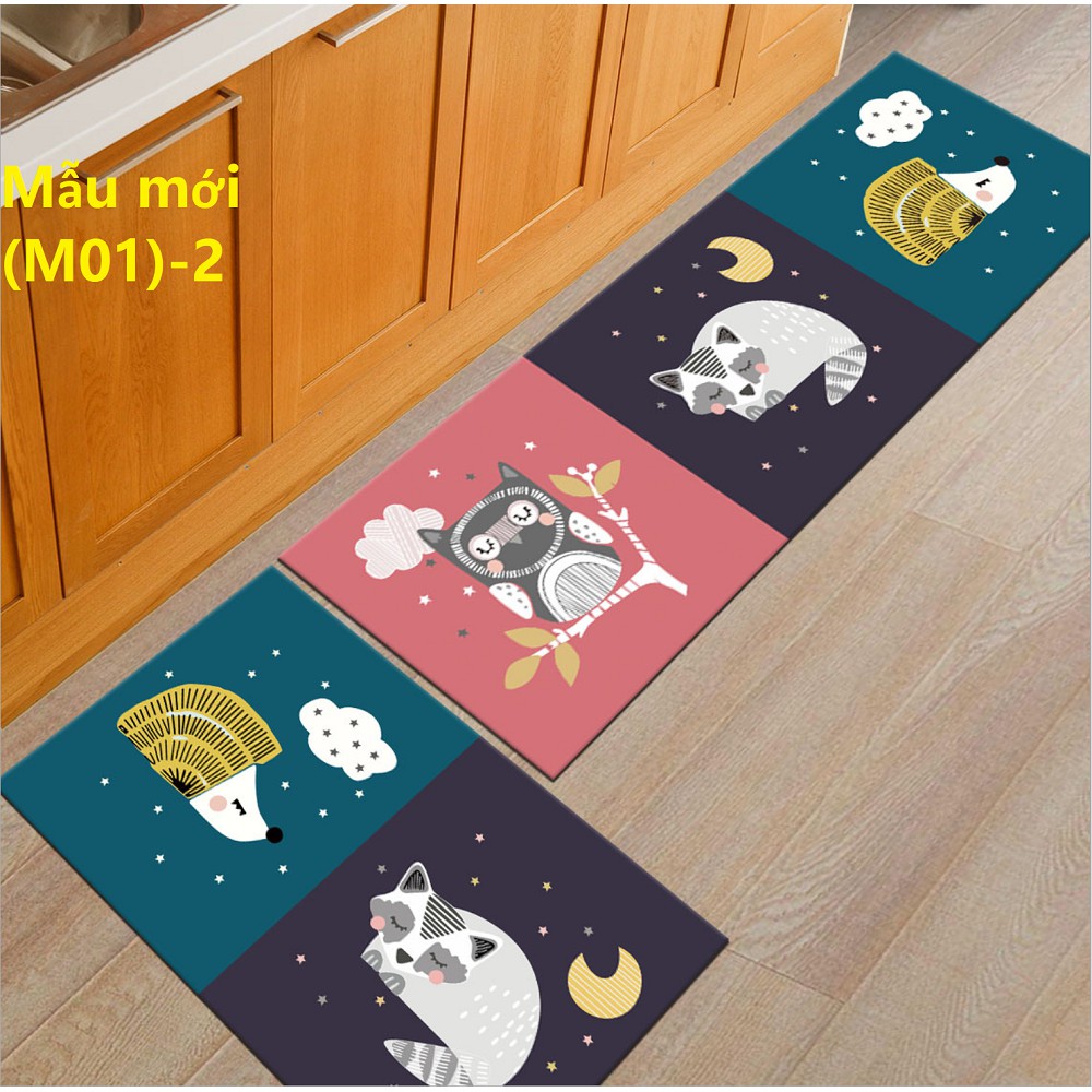 {XẢ KHO} BỘ 2 THẢM LÓT SÀN BẾP MẪU MỚI (M01) 40X60CM VÀ 40X120CM