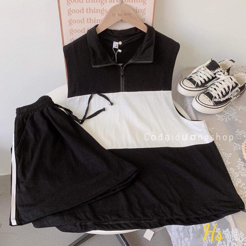 Bộ đùi khoá cổ phối sọc ngang HSU1