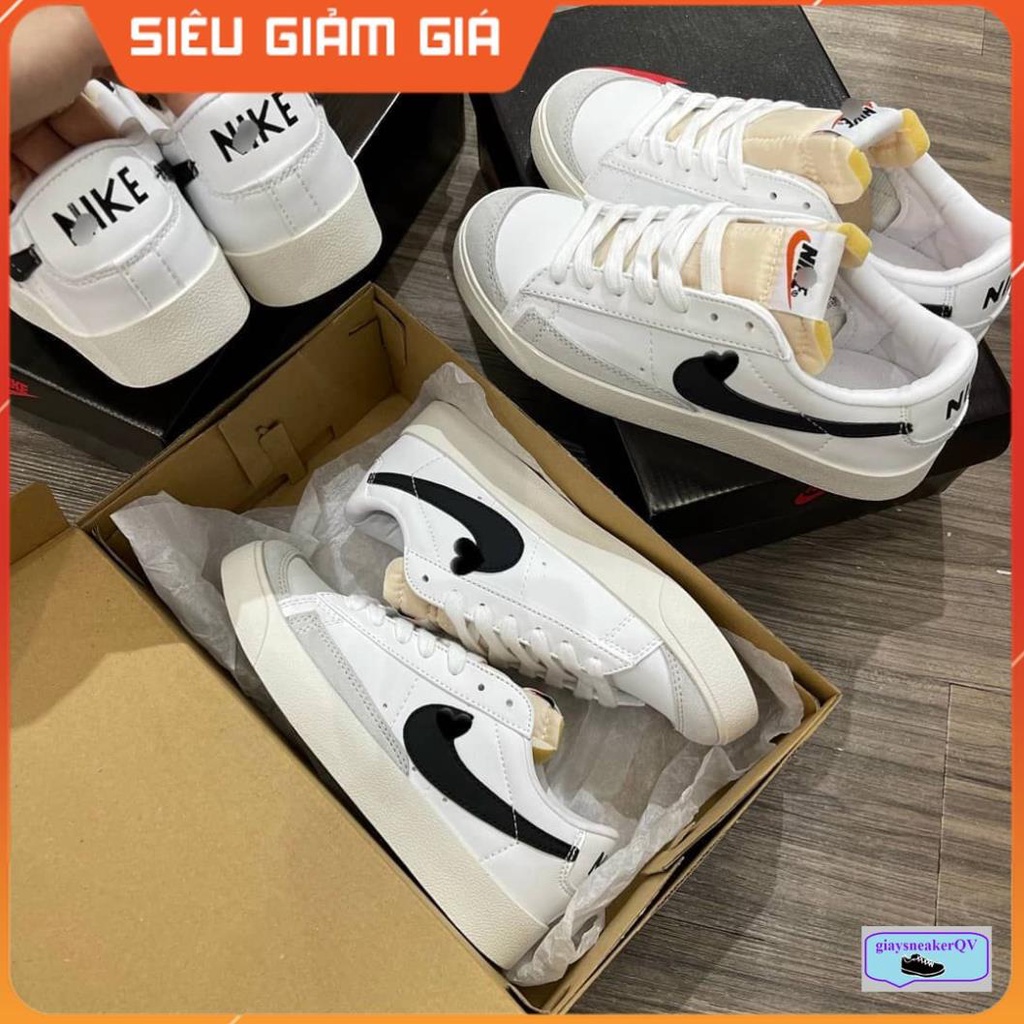 Giày Blazer Low '77 cổ thấp màu trắng vạch đen cực đẹp, giày thể thao nam nữ mẫu mới siêu hot hit