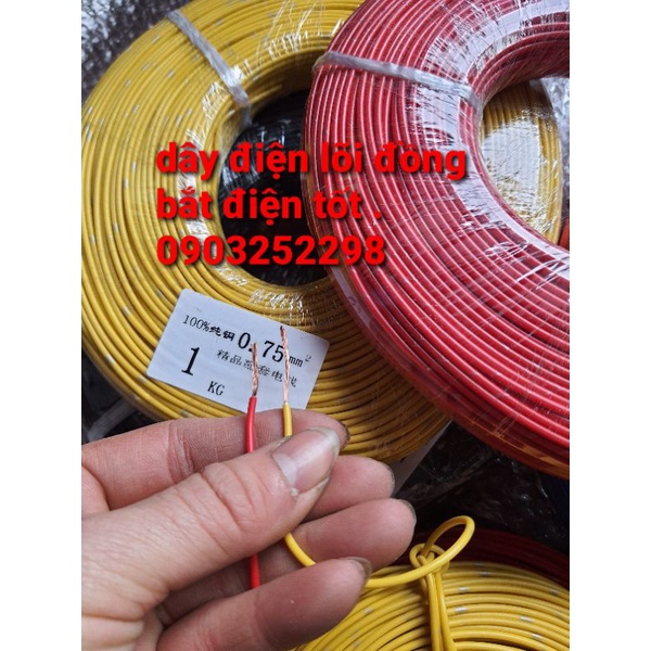 dây điện lõi đồng 0,5; 0,75; 1.0(giá của 01 kg) dây điện ô tô, xe máy, máy tàu thuyền