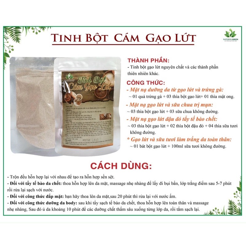 TINH BỘT CÁM GẠO LỨT NGÂN BÌNH 100g