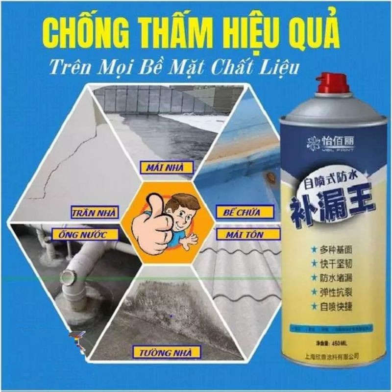 Xịt Chống Thấm, Bình Xịt Chống Dột, Sơn Chống Thấm Đa Năng Nano