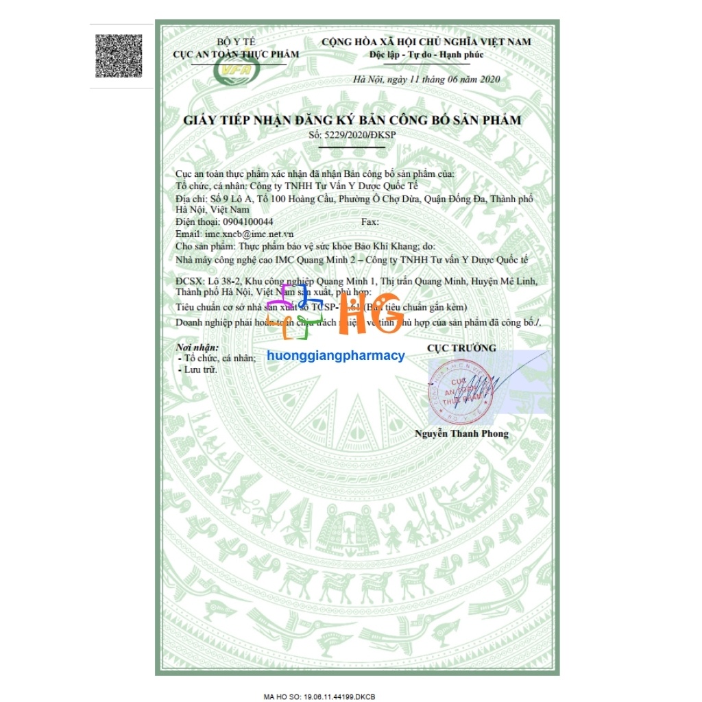 Bảo Khí Khang - Hỗ trợ giảm ho, khạc đờm, khó thở, giảm tái phát và biến chứng hen xuyễn, viêm phế quản (Hộp 20 Viên)