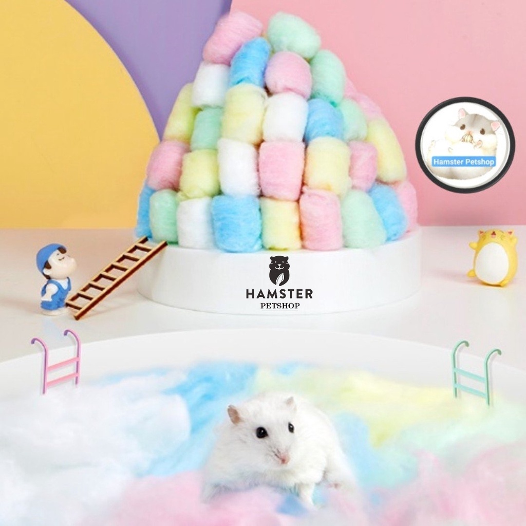 Bông gòn cotton lót ổ cho hamster , sóc