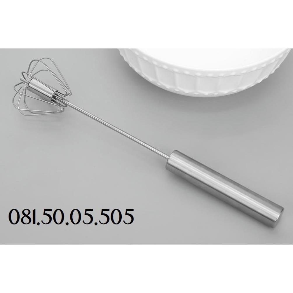Sỉ Cây đánh trứng có lò xo tự xoay - Phới lồng nhấn đánh trứng inox bền đẹp D118