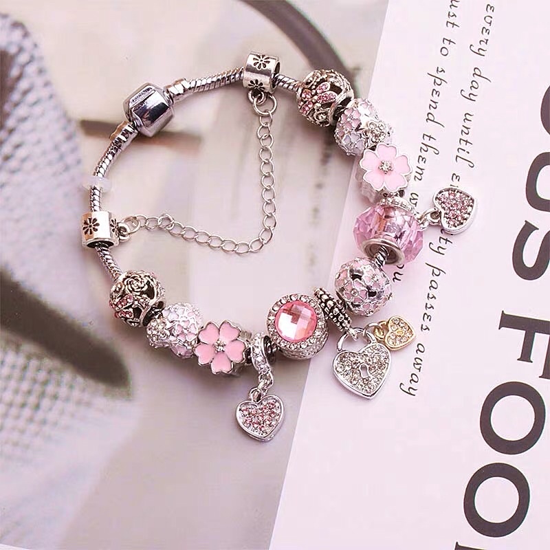 Bracelet vòng đeo tay cho nữ và bé gái charm đá nhân tạo, vòng tay mạ vàng bạc, phụ kiện trang sức làm đẹp