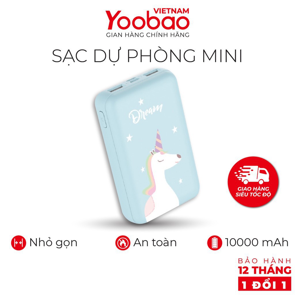 Pin Sạc dự phòng Yoobao mini 10000mAh P10W - Hãng chính hãng