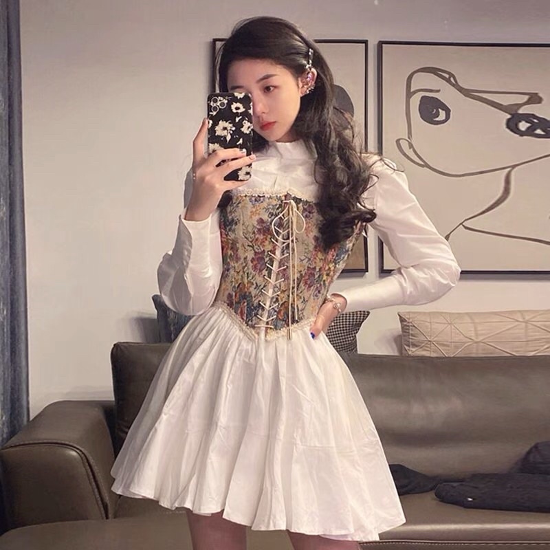 GIÁ RẺ NHẤT🔥Cả Set Đầm Corset Vintage🔥🔥Ảnh thật ở cuối