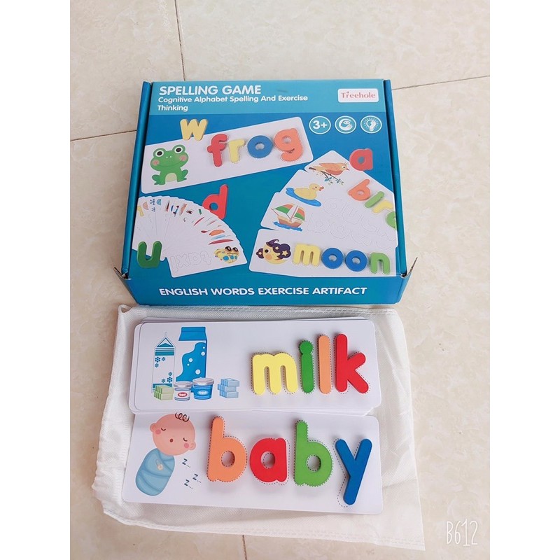 [Mã LIFETOYS1 giảm 30K đơn 99K] Bộ ghép chữ đánh vần tiếng Anh Spelling game bằng gỗ ETOYS giúp bé học tiếng Anh cực dễ