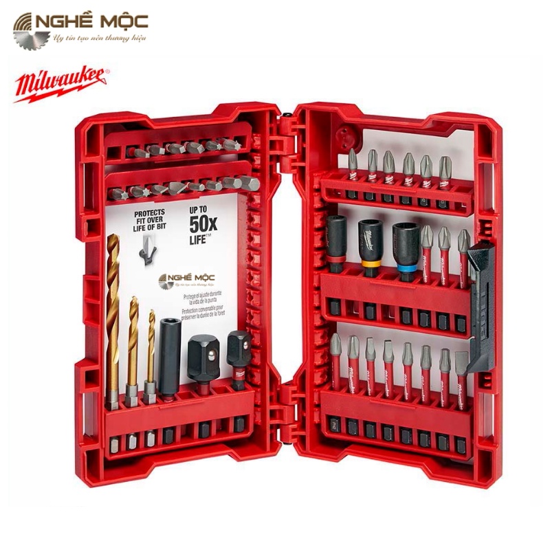Bộ vít Milwaukee 48-32-4006 Shockwave 40 chi tiết Nghề Mộc