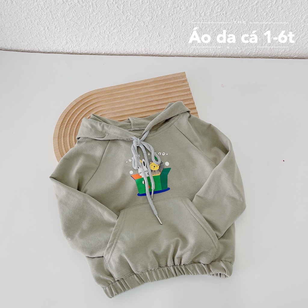 Áo hoodies da cá cho bé trai, bé gái 1-6 tuổi (Mã 045)