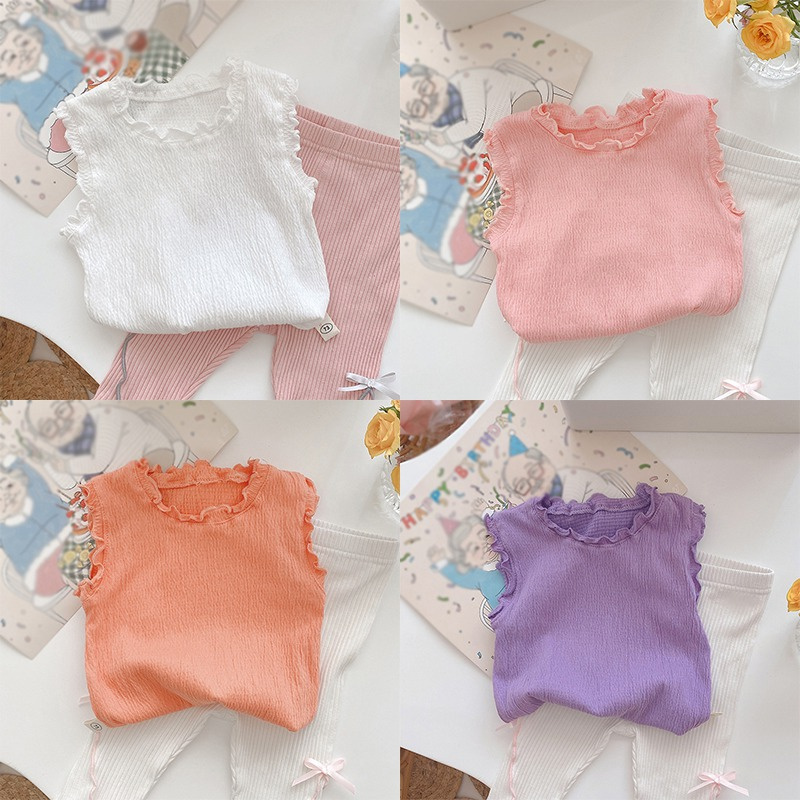 Áo Sát Nách Bảo Vệ Bụng Cho Bé Gái 0-3 Tuổi