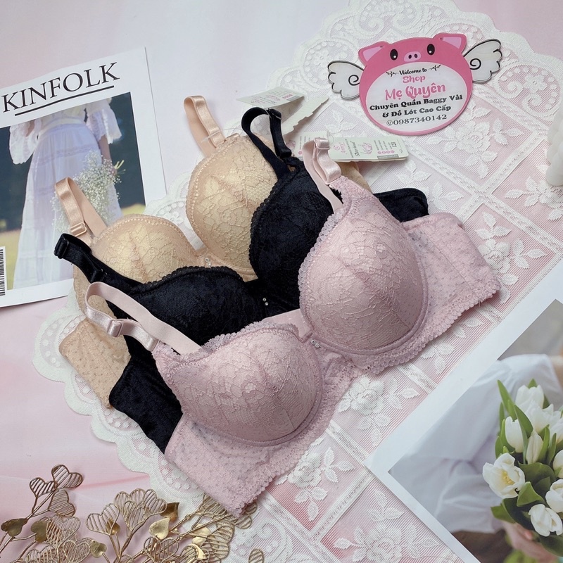 Áo lót ren Thái Lan mút mỏng chống xệ, có gọng nâng ngực giữ form chắc chắn, bản to che khuyết điểm mỡ thừa