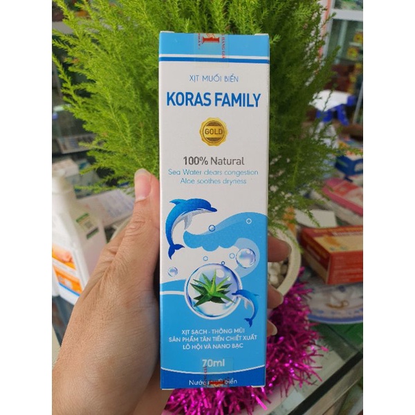 Xịt muối biển Koras Family vệ sinh mũi giúp mũi thông thoáng