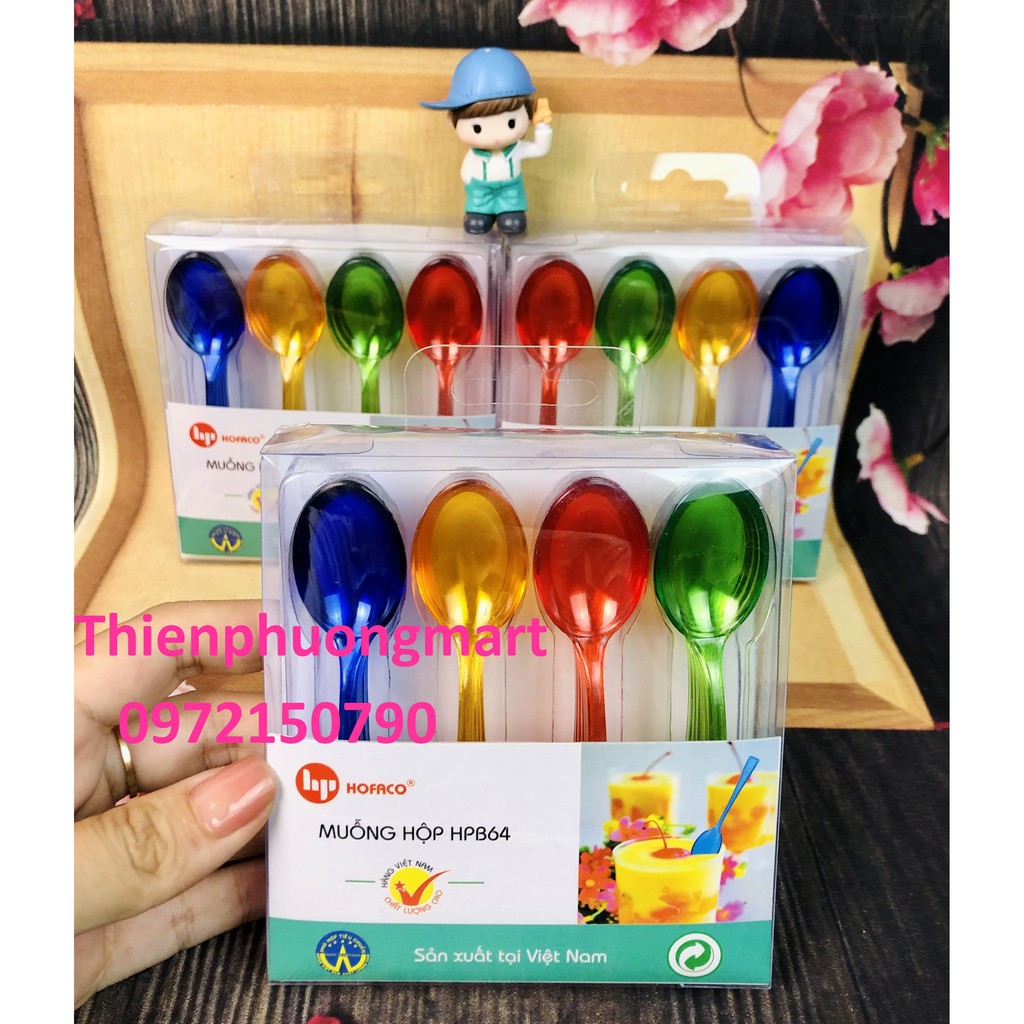 Muỗng ăn tráng miệng bằng nhựa cao cấp – Set 20 chiếc thìa nhựa cao cấp – Muỗng hộp HPB64