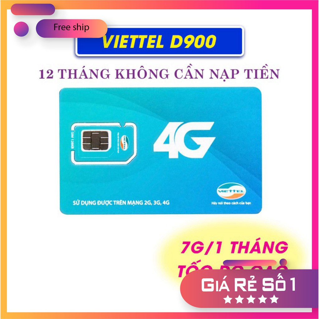 Sim 4G Viettel D900 - D500 - D500T Trọn Gói 1 Năm Không Nạp Tiền - NGHE GỌI