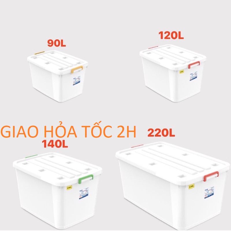 Thùng Nhựa Vuông Đựng Đồ Đa Năng Có Bánh Xe Duy Tân 15L/30L/55L/90L/120L | BigBuy360 - bigbuy360.vn