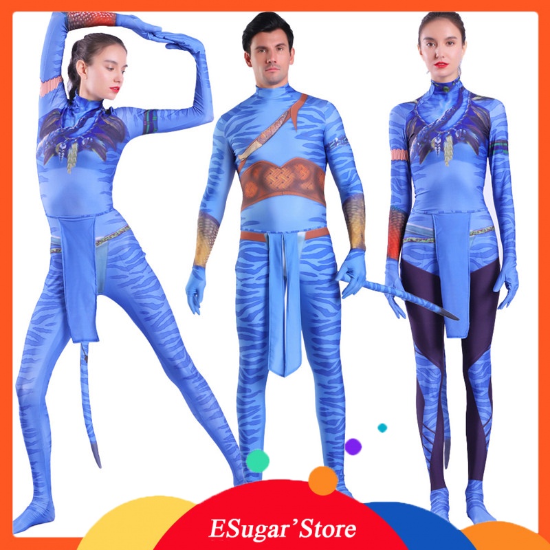 Bộ Áo Liền Quần Hóa Trang Phim Avatar 2 The Way of Water Neytiri Jake Sully