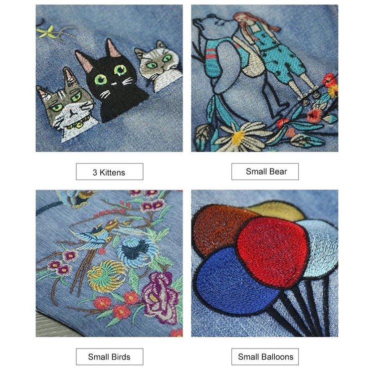 Quần Jean Thêu Thêu Phong Cách Cổ Điển