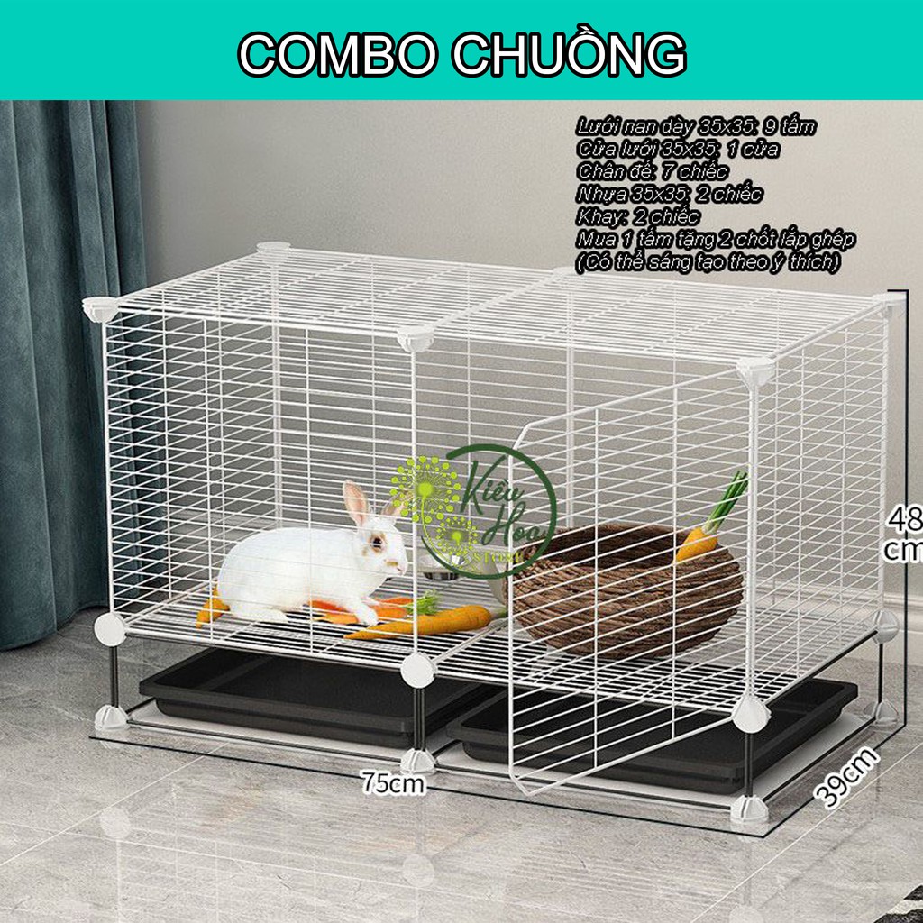 5.COMBO CHUỒNG LẮP GHÉP ĐA NĂNG DỬ DỤNG CHO CHÓ, MÈO, THỎ, SÓC (TẶNG KÈM CHỐT, BÚA, DÂY GIA CỐ SẢN PHẨM) (Kiều Hoa Store