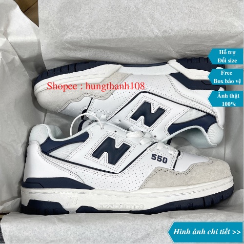 Giày Sneaker New Balance 550 (NB 550 White Navy Blue) - Bản đẹp Fullbox
