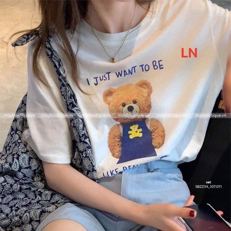 Áo phông gấu mặc yếm LN11