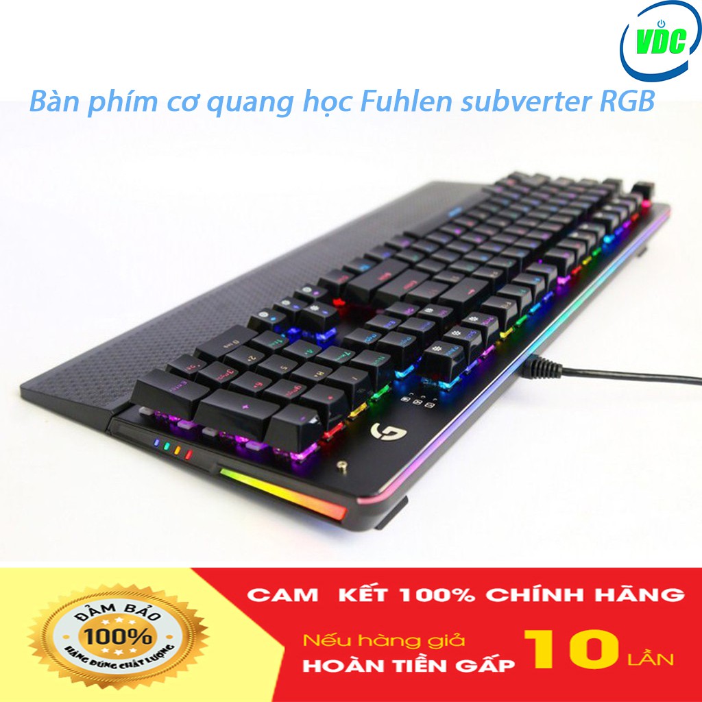 Bàn phím cơ quang học Fuhlen subverter RGB - Black Blue Switch - Chính hãng - Ninza phân phối - Bảo hành 24 tháng