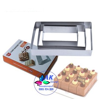 SET 3 KHUÔN RING BÁNH MOUSSE CHỮ NHẬT