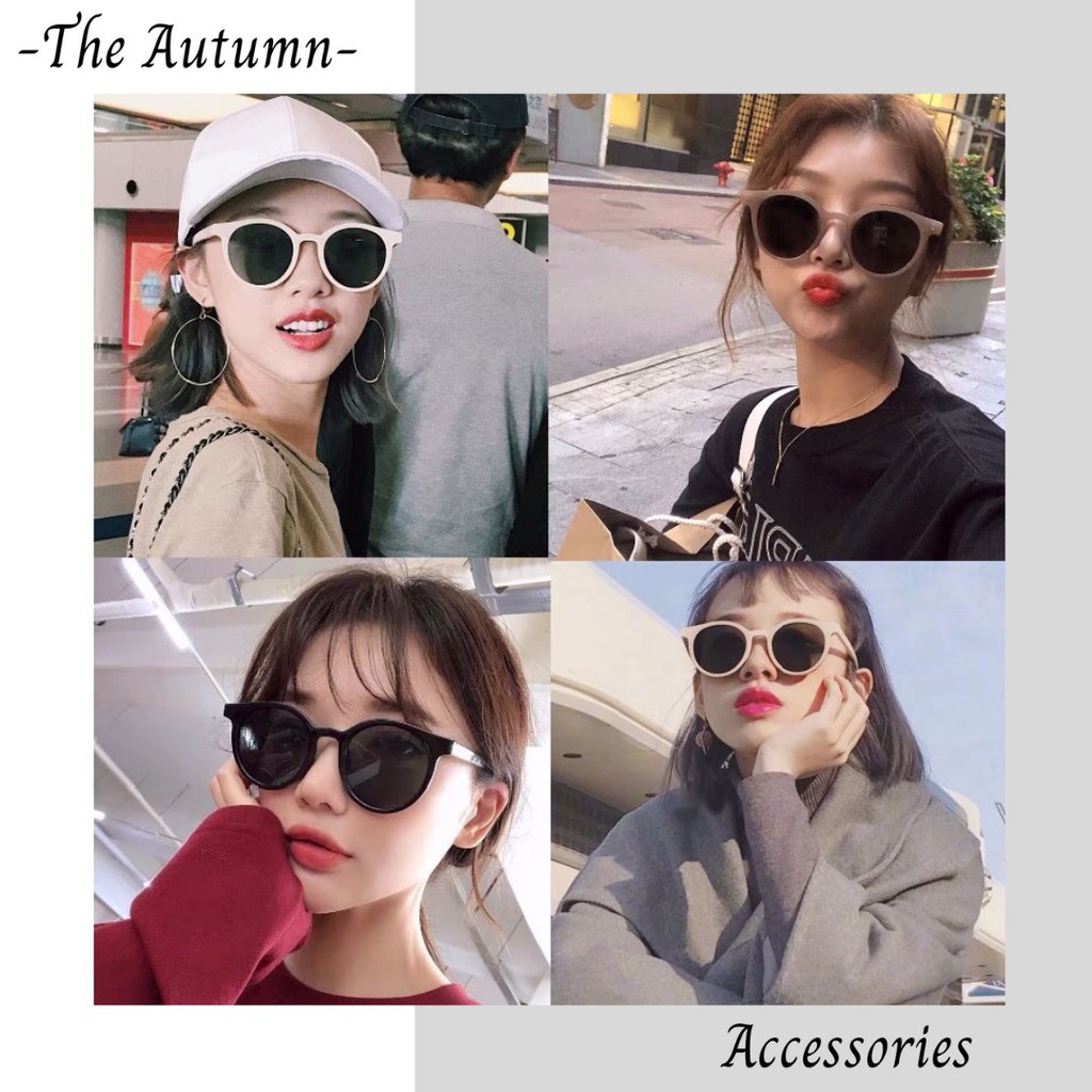 Kính râm nhiều màu gọng tròn mắt mèo chống tia UV phong cách thời trang cho nam và nữ - The Autumn Accessories