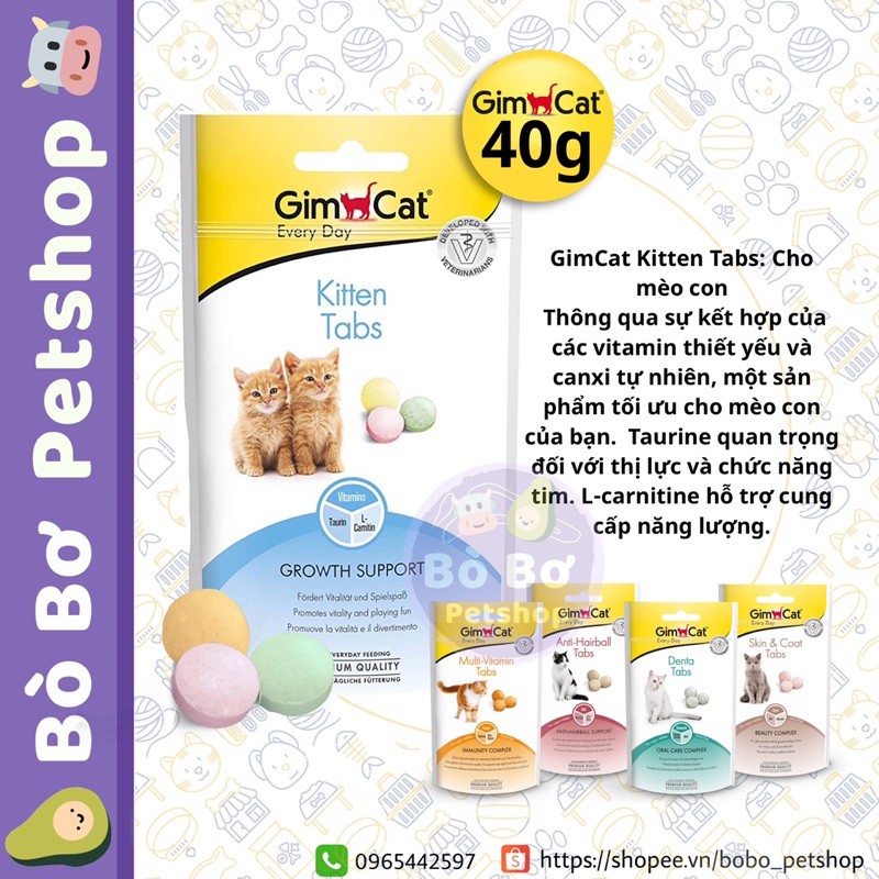 GimCat Gras Bits - Snack cỏ mèo giảm stress cho mèo