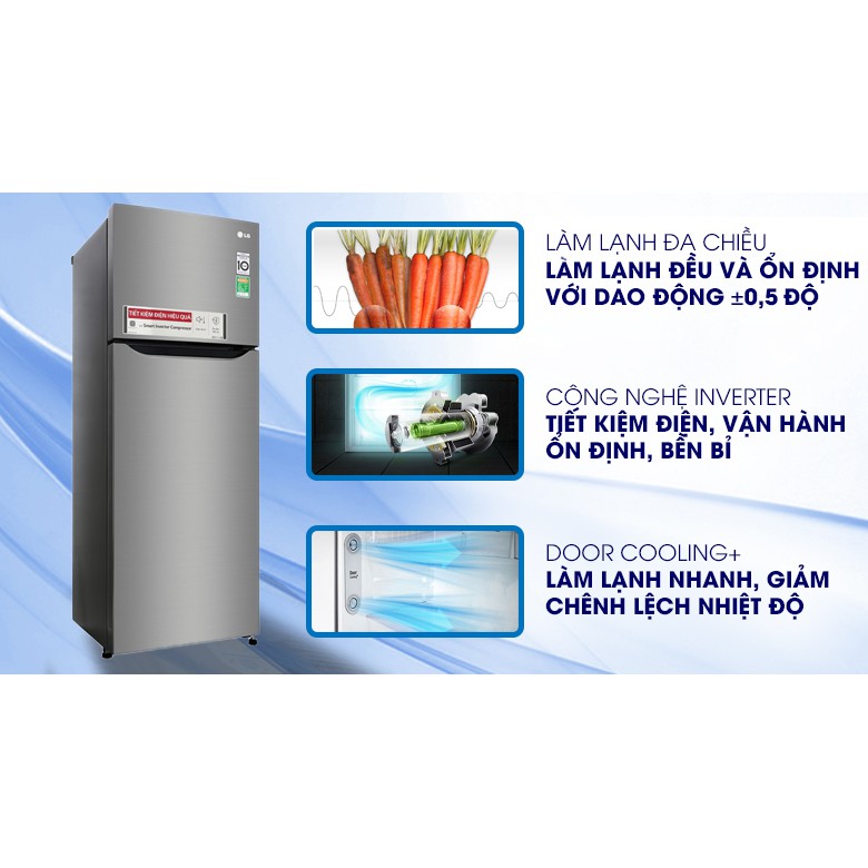 Tủ lạnh LG Inverter 209 lít GN-M208PS (Miễn phí giao tại HCM-ngoài tỉnh liên hệ shop)