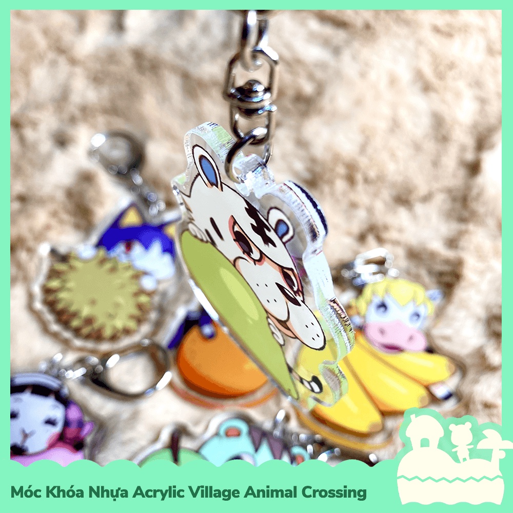 Móc Khóa Keychain Acrylic Nhựa Trong Nhân Vật Game Animal Crossing Horizons Nintendo Fruit Trái Cây