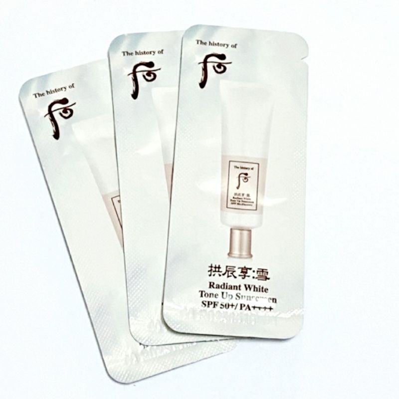 Gói Kem chống nắng dưỡng trắng nâng tone tức thì WHOO RADIANT WHITE TONE UP SUNSCREEN SPF50+/ PA++++