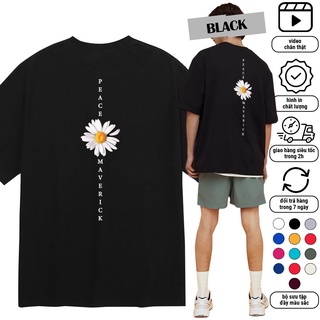 Ij5u /áo thun hoa cúc nhật tay lỡ 7 màu hồng- xanh- đen style hàn quốc peace daisy mvr peace maverick lika20022001!
