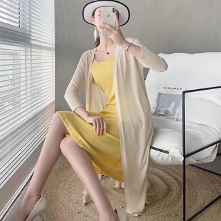 Áo Khoác Len Cảdigan Dáng Dài