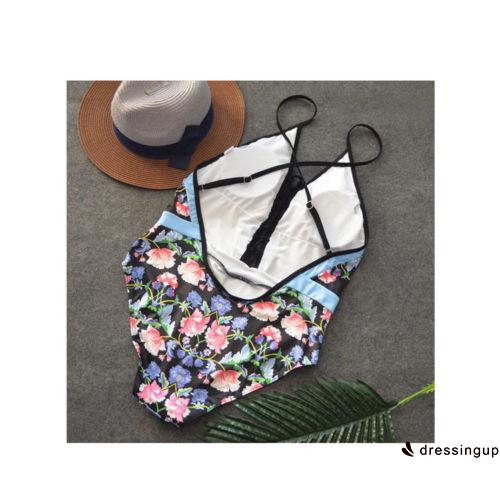 Bikini 1 mảnh vải hoa đan dây thời trang nữ quyến rũ trẻ trung | BigBuy360 - bigbuy360.vn