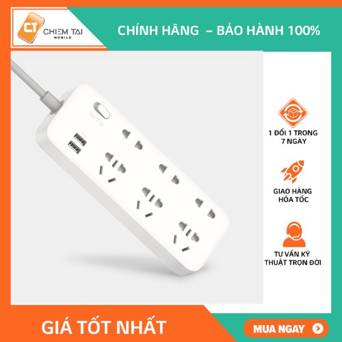 Ổ cắm điện 6 đầu tích hợp 2 cổng sạc nhanh USB ZMI CX05