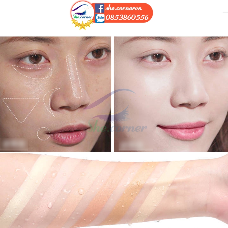 Bảng che khuyết điểm 6 màu LEEZI 5316 dạng kem che quầng thâm, vết mụn lâu trôi 14g | BigBuy360 - bigbuy360.vn
