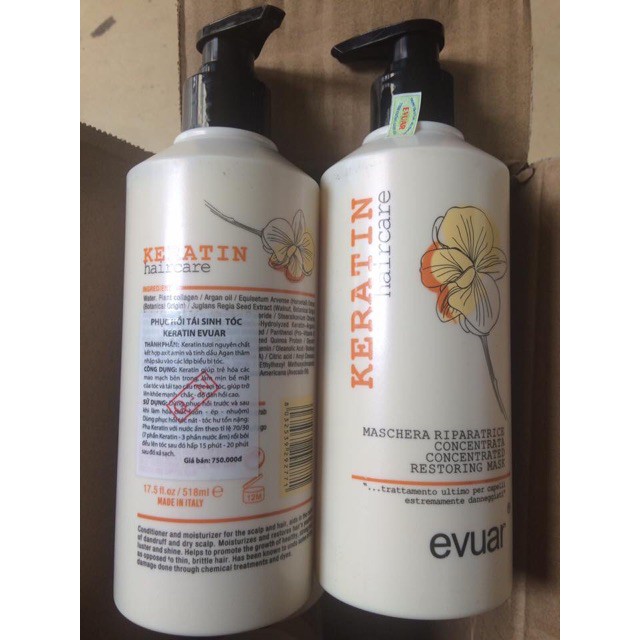 KERATIN PHỤC HỒI TÓC EVUAR 500ML
