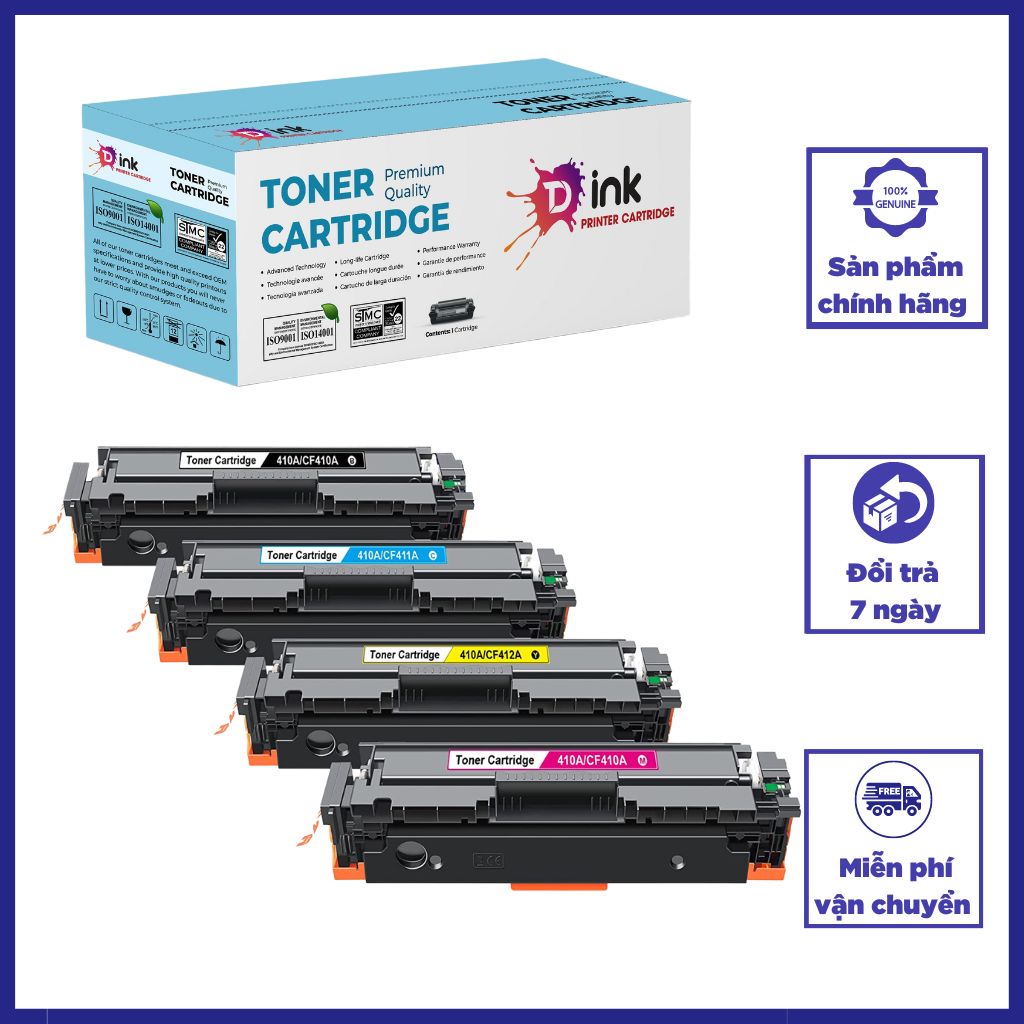 Hộp mực máy in laser màu Hp Color Pro M254, M280 | Hộp Mực 202A CF500A, CF501A, CF502A,CF503A chất lượng đẹp bh 12 tháng