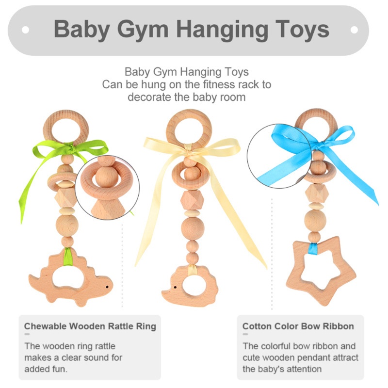 Đồ Chơi Treo Giường Ngủ Em Bé Bằng Gỗ Có Chuông Xinh Xắn