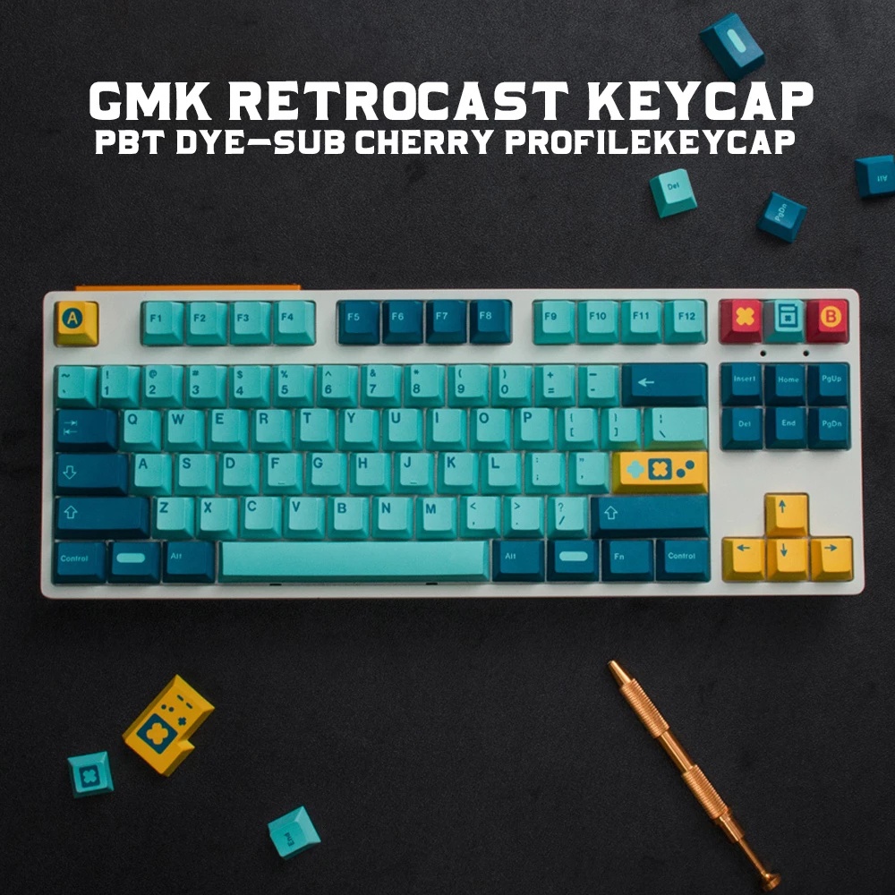 Bộ 130 Phím GMK Retrocast PBT 2U Shift ISO Enter 6.25U Cho Bàn Phím Cơ