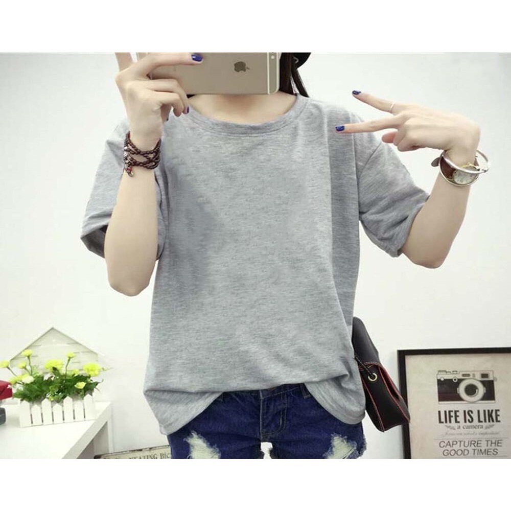 Áo phông nam nữ tay lỡ unisex form rộng MÀU XÁM